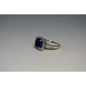 Royal Blue Halo Ring